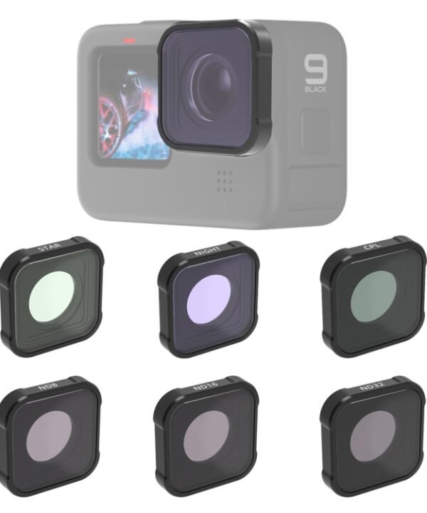 JSR KB Series STAR+CPL+NIGHT+ND8+ND16+ND32 Lens Filter for GoPro HERO13 Black /12 Black /11 Black /10 Black /9 Black