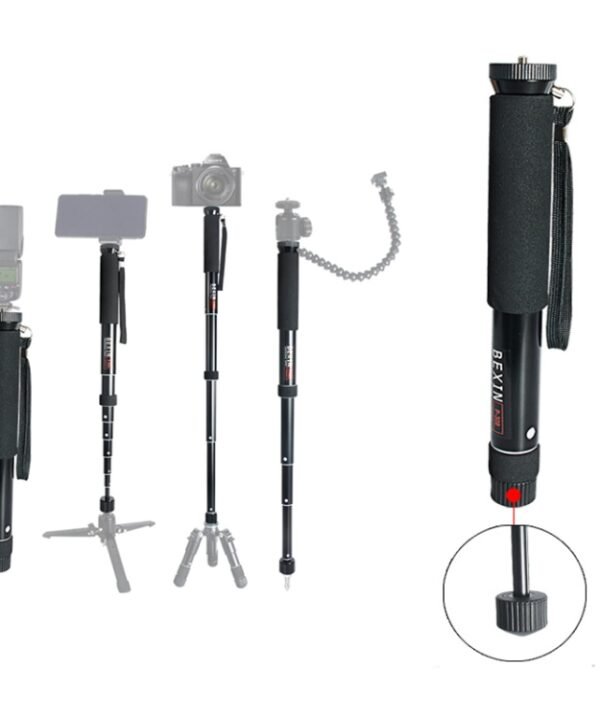 BEXIN P308 Portable Travel Outdoor DSLR Camera Aluminum Alloy Monopod Holder, P308