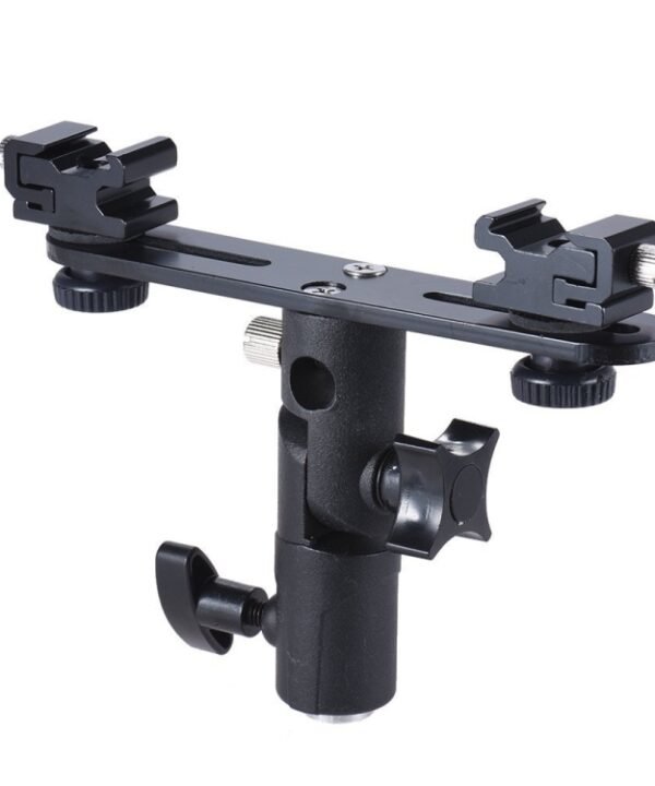 Double Hot Shoe Flash Stand Bracket
