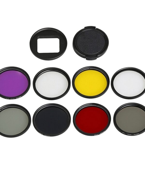 For GoPro HERO5 Sport Action Camera Proffesional 52mm Lens Filter(CPL + UV + ND8 + ND2 + Star 8 + Red + Yellow + FLD / Purple) & Waterproof Housing Case Adapter Ring