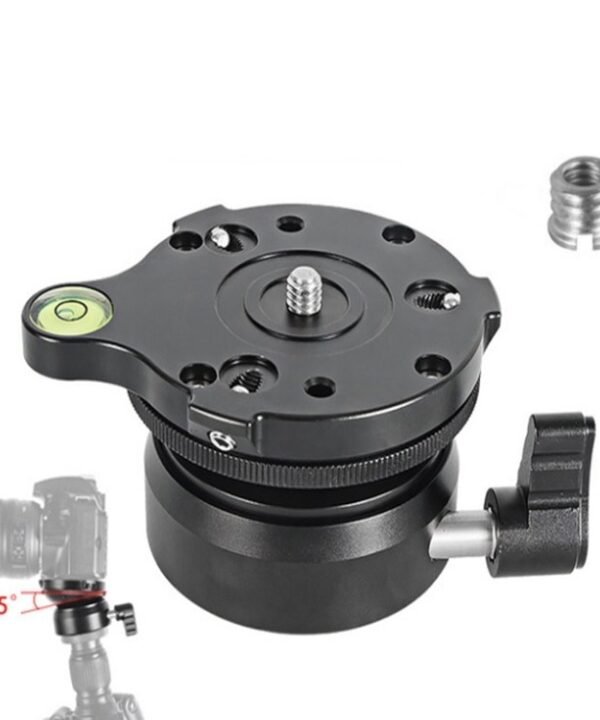 BEXIN DY-60N 3/8 inch Thread Dome Professional Tripod Leveling 360 Degree Panorama Head Base with Bubble Level & 3/8 inch Screw Adapter