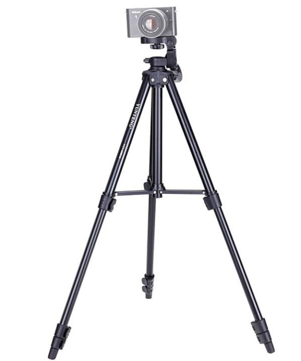 YUNTENG VCT-680RM 4-Section Folding Legs Aluminum Alloy Tripod Mount with Three-Dimensional Tripod Head for DSLR & Digital Camera, Adjustable Height: 46-138cm, VCT-680RM