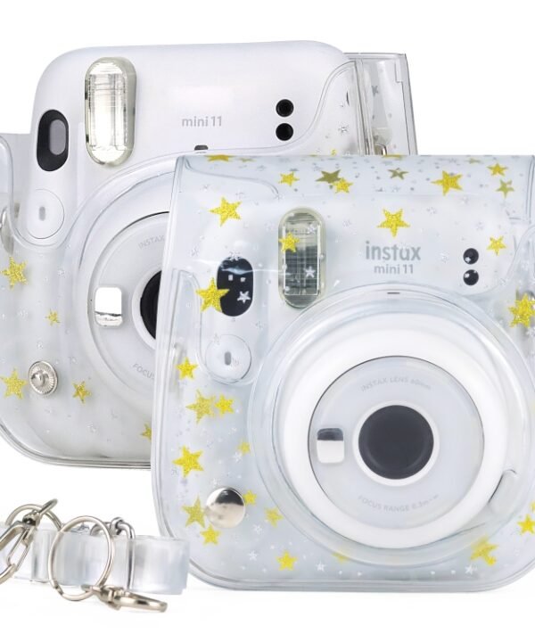 Stars Crystal PVC Hard Case Camera Bag with Shoulder Strap for FUJIFILM Instax Mini 11, Transparent