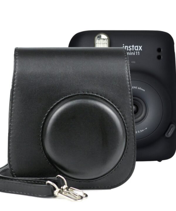 Solid Color Full Body Camera Leather Case Bag with Strap for FUJIFILM Instax mini 11