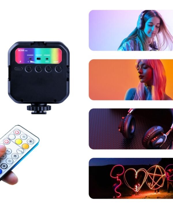 MJ88 Pocket 3000-7000K+RGB Full Color Beauty Fill Light Handheld Camera Photography Streamer LED Light with Remote Control, MJ88