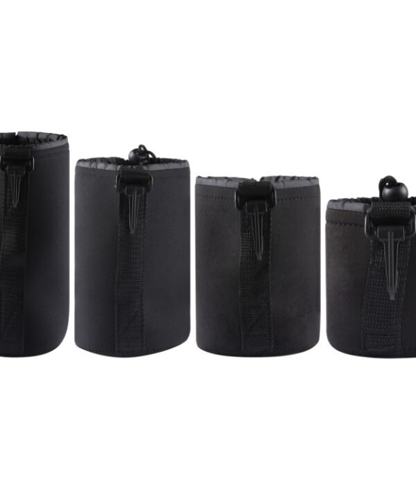 4 PCS Neoprene SLR Camera Lens Carrying Bag Pouch Bag with Carabiner, Size: 10x22cm, 10x14cm, 10x18cm, 8x10cm