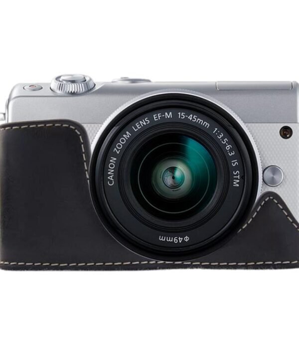1/4 inch Thread PU Leather Camera Half Case Base for Canon EOS M100, For Canon EOS M100