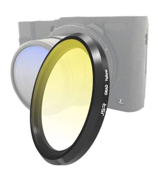 JSR Gradient Colored Lens Filter for Panasonic LUMIX LX10, Gradient Yellow Filter, Gradient Blue Filter, Gradient Smoke Filter, Gradient Orange Filter, Gradient Grey Filter, Gradient Green Filter, Gradient Purple Filter, Gradient Red Filter