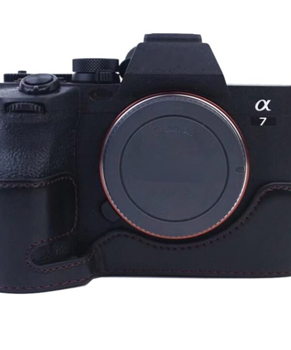 1/4 inch Thread PU Leather Camera Half Case Base for Sony A7 IV, For Sony A7 IV