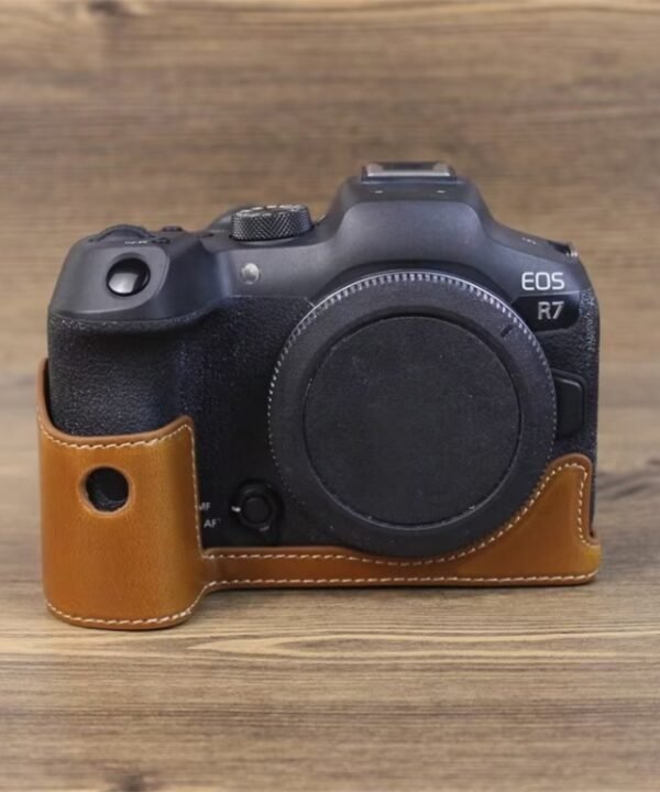 For Canon EOS R7 1/4 inch Thread PU Leather Camera Half Case Base, For Canon EOS R7
