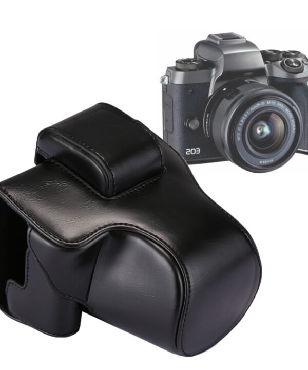 Full Body Camera PU Leather Case Bag with Strap for Canon EOS M5, For EOS M5