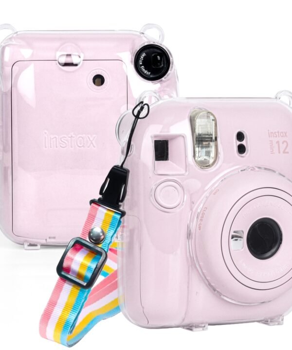 For FUJIFILM Instax mini 12 Crystal Hard Case Camera Bag with Shoulder Strap, For FUJIFILM Instax mini 12