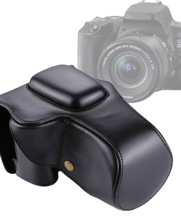Full Body Camera PU Leather Case Bag for Canon EOS 200D  (18-55mm Lens), For EOS 200D
