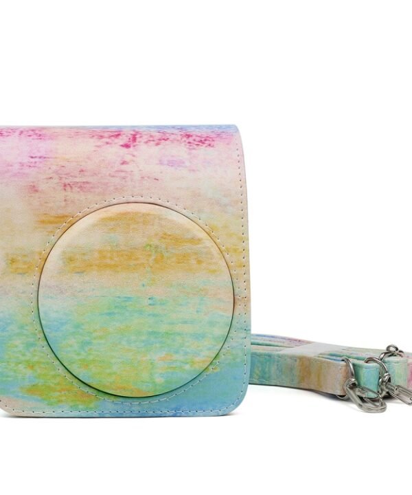 Rainbow Oil painting Pattern PU Leather Protective Camera Case Bag For FUJIFILM Instax Mini70 Camera