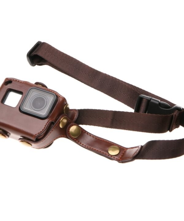 For GoPro HERO7 Black /6 /5  PU Leather Housing Case with Neck Strap & Buttons, PU Leather (Brown), PU Leather (Coffee), PU Leather (Black)
