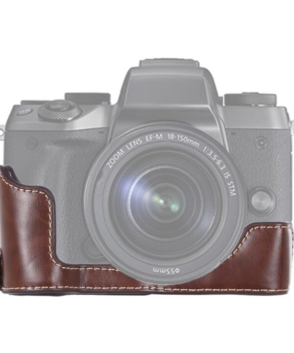 1/4 inch Thread PU Leather Camera Half Case Base for Canon EOS M5, For Canon M5
