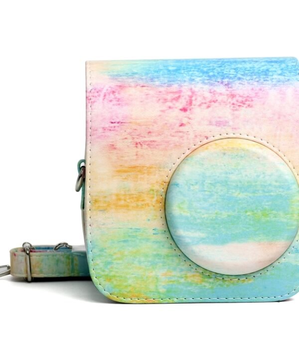 Rainbow Oil painting Pattern PU Leather Protective Camera Case Bag For FUJIFILM Instax Mini 7S / 7C Camera