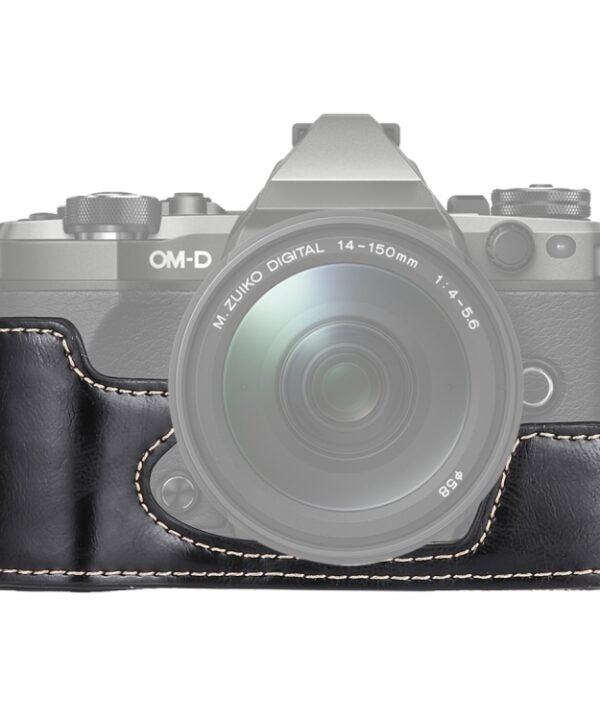 1/4 inch Thread PU Leather Camera Half Case Base for Olympus EM5 / EM5 Mark II, For Olympus EM5