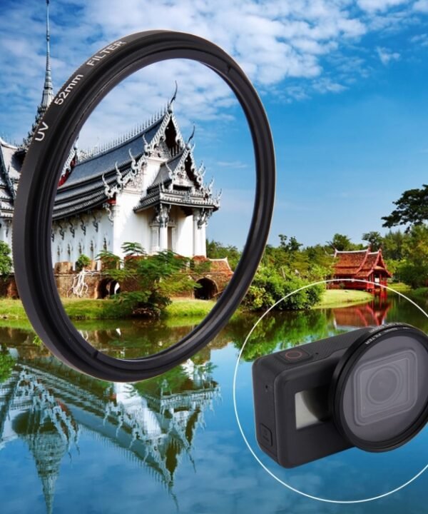 52mm 3 in 1 Round Circle UV Lens Filter with Cap for GoPro HERO7 Black/6 /5