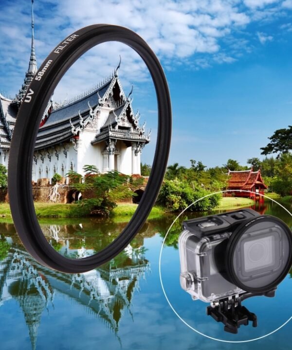 58mm 3 in 1 Round Circle UV Lens Filter with Cap for GoPro HERO7 Black/6 /5