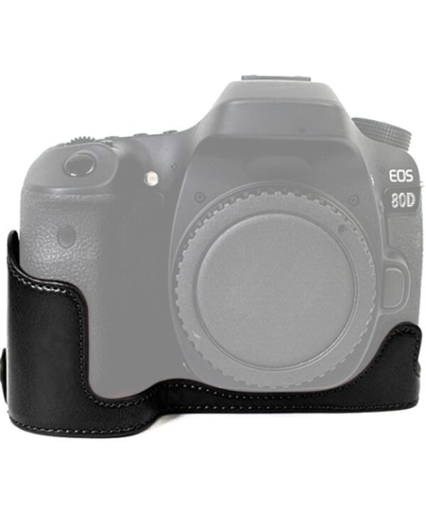 1/4 inch Thread PU Leather Camera Half Case Base for Canon EOS 80D / 70D, For Canon EOS 80D