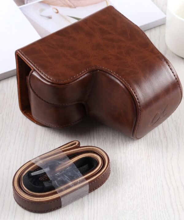 Full Body Camera PU Leather Case Bag with Strap for Sony A6400 / ILCE-A6400, For Sony A6400