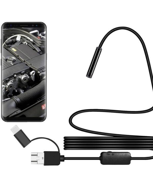 Y101 8mm Spiral Head 3 In 1 Waterproof Digital Endoscope Inspection Camera, Length: 2m Hard Cable, Length: 2m Hard Cable