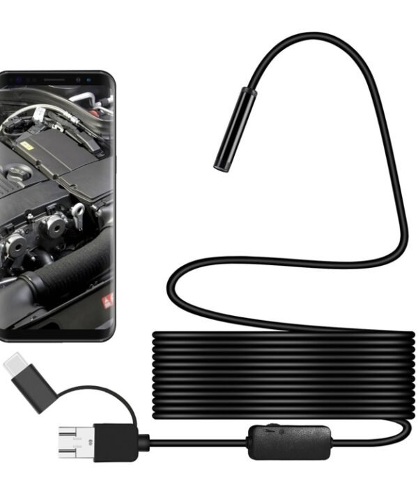 Y101 8mm Spiral Head 3 In 1 Waterproof Digital Endoscope Inspection Camera, Length: 5m Hard Cable, Length: 5m Hard Cable