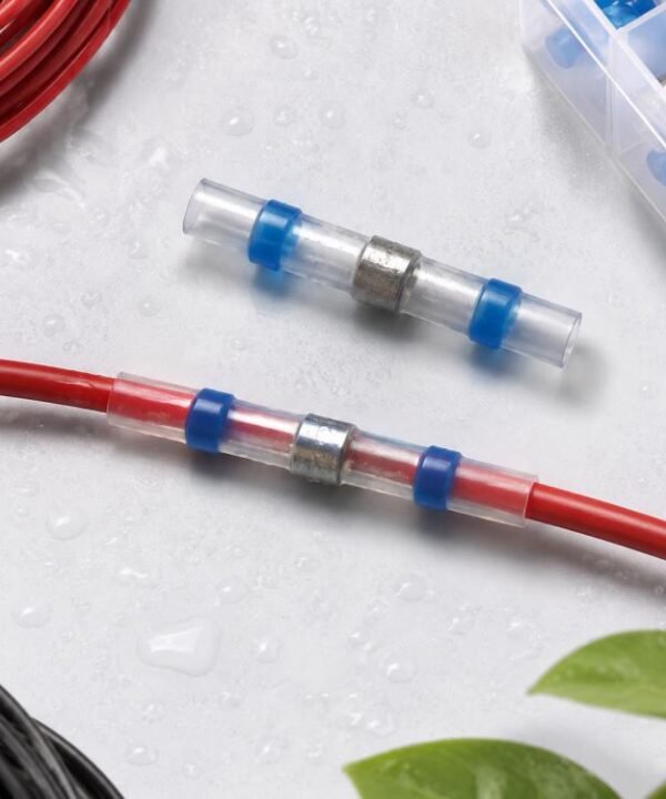 100 PCS AWG16-14 1.5-2.5mm Seal Heat Shrink Butt Wire Connectors Blue Terminals Solder Sleeve, 1.5-2.5mm Blue