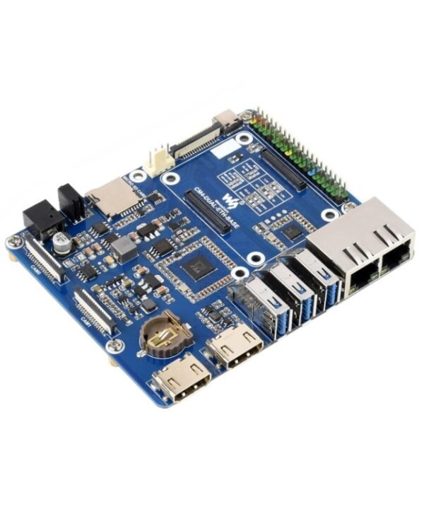 Waveshare Compute Module Dual Gigabit Ethernet Base Board for Raspberry Pi CM4