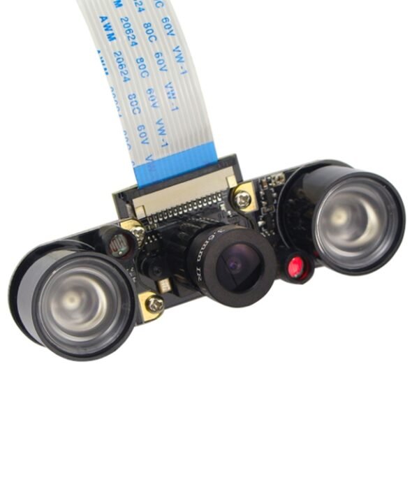 5MP OV5647 Adjustable Focal Infrared Night Vision Camera with 2 PCS IR Sensor Lights for Raspberry Pi 3