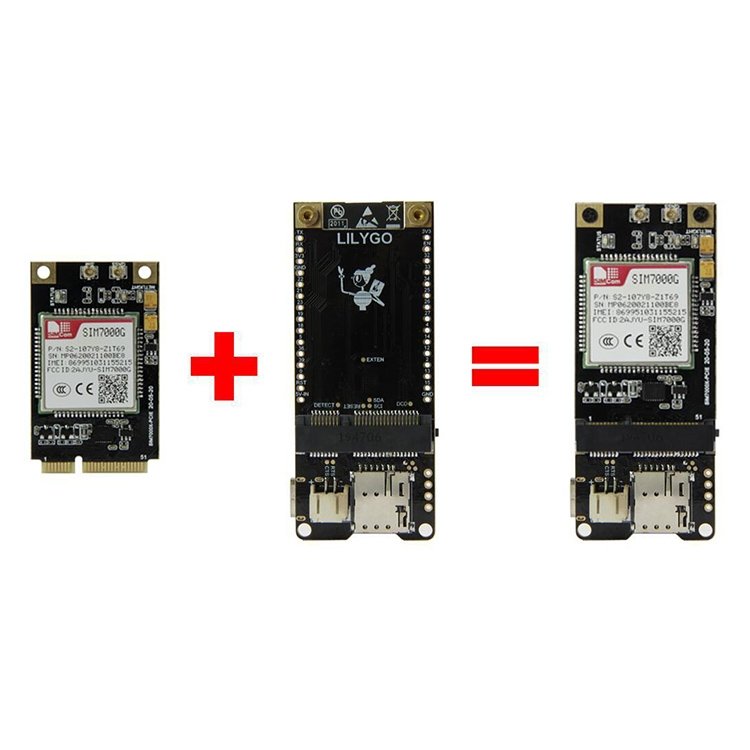 TTGO T-PCIE ESP32-WROVER-B AXP192 Chip WiFi Bluetooth Nano Card SIM Series Module Hardware Composable Development Board, PCIE-SIM7070G Module - Image 3