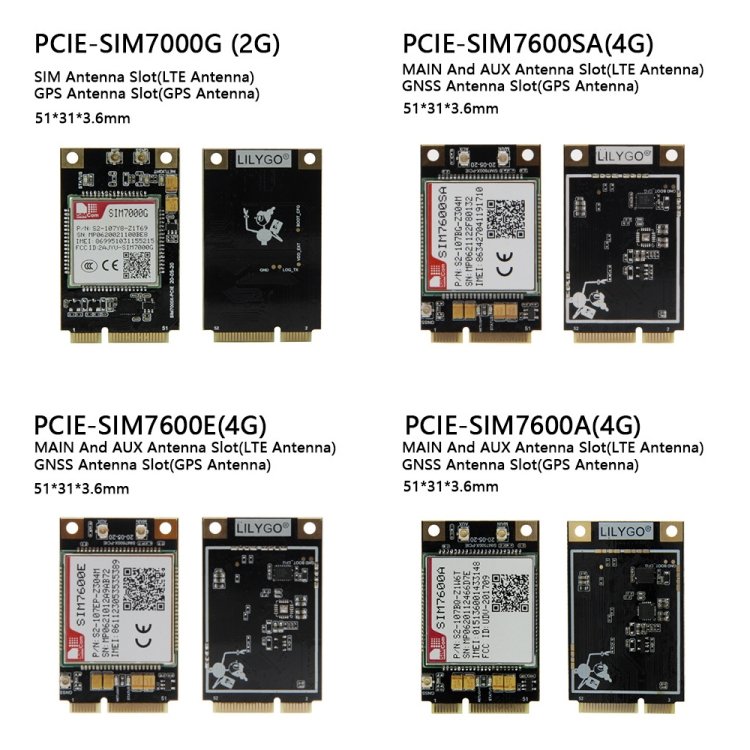 TTGO T-PCIE ESP32-WROVER-B AXP192 Chip WiFi Bluetooth Nano Card SIM Series Module Hardware Composable Development Board, PCIE-SIM7070G Module - Image 5