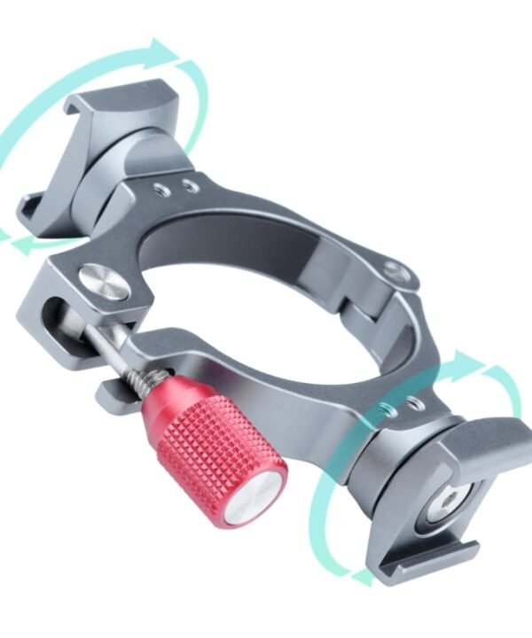 Stabilizer Extension Bracket Ring Adapter with Dual Cold Shoe Base for DJI OM4 / Osmo Mobile 3