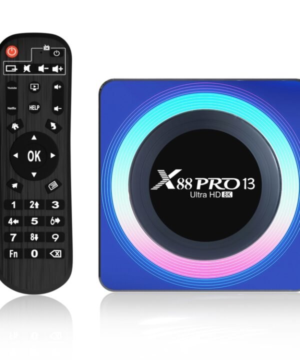 Acrylic X88 Pro 13 8K Ultra HD Android 13.0 Smart TV Box with Remote Control, RK3528 Quad-Core, 4G+32GB, 4G+32GB