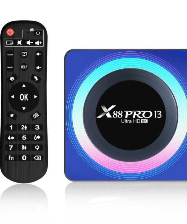 Acrylic X88 Pro 13 8K Ultra HD Android 13.0 Smart TV Box with Remote Control, RK3528 Quad-Core, 4G+64GB, 4G+64GB
