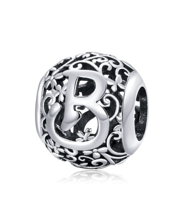 S925 Sterling Silver Mori Series Hollow Letters Beads DIY Bracelet Necklace Accessories