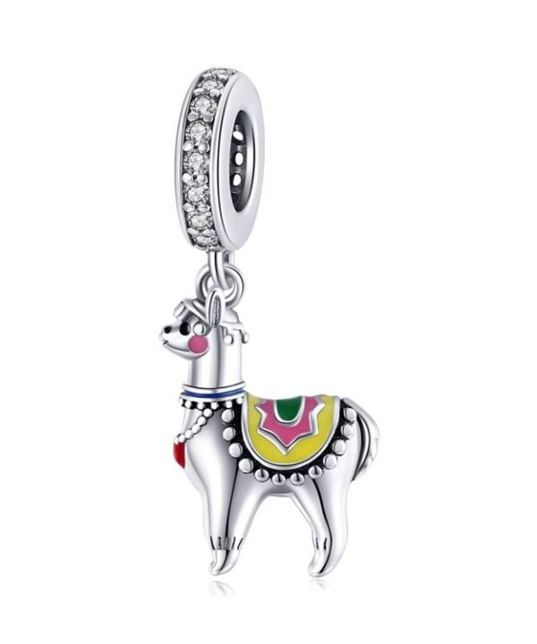 S925 Sterling Silver Cute Alpaca Pendant DIY Bracelet Necklace Accessories