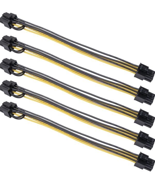 5 PCS 3682 6 Pin Female to 8 Pin Female Graphics Card Power Supply Adapter Cable, Length: 20cm