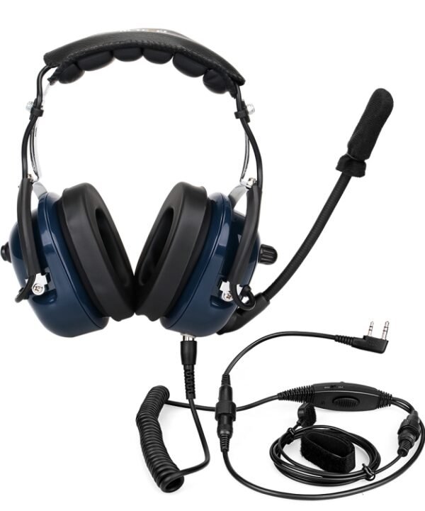 RETEVIS EH050K 2 Pin Adjustable Volume Noise Reduction Aviation Headphone Microphone with Finger PTT