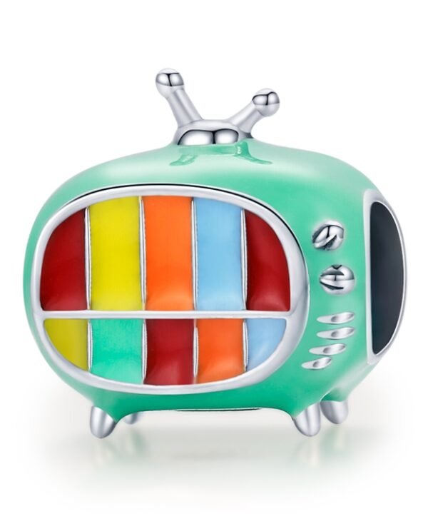 S925 Sterling Silver Mini Color TV Beads DIY Bracelet Necklace Accessories