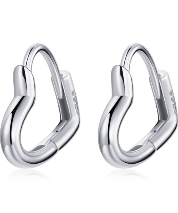 S925 Sterling Silver Heart-shaped Hollow Ear Stud Women Earrings, Heart-shaped Hollow(Silver), Heart-shaped Hollow(Gold)