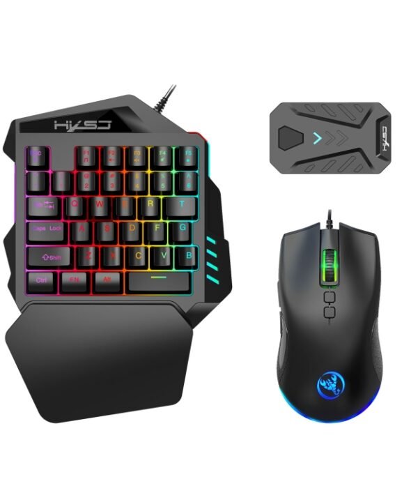 HXSJ P8+V100+A883 Keyboard Mouse Converter + One-handed Keyboard + Programming Gaming Mouse Set
