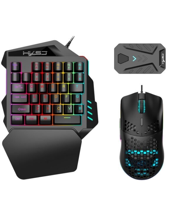 HXSJ V100+J900+P8 One-handed Keyboard + Programming Gaming Mouse + Keyboard Mouse Converter Set