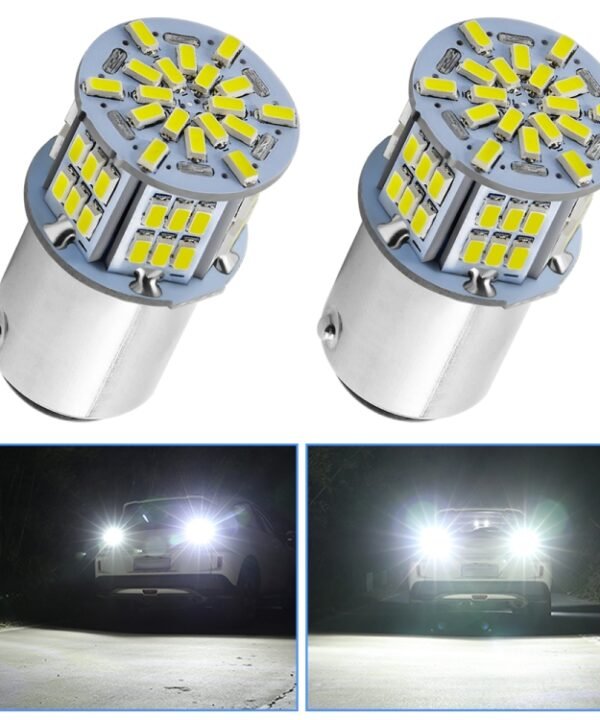 1 Pair E0053 9-14V 1157-54SMD-2835 6000K 1080LM White Light Car Decoding Brake Driving Light