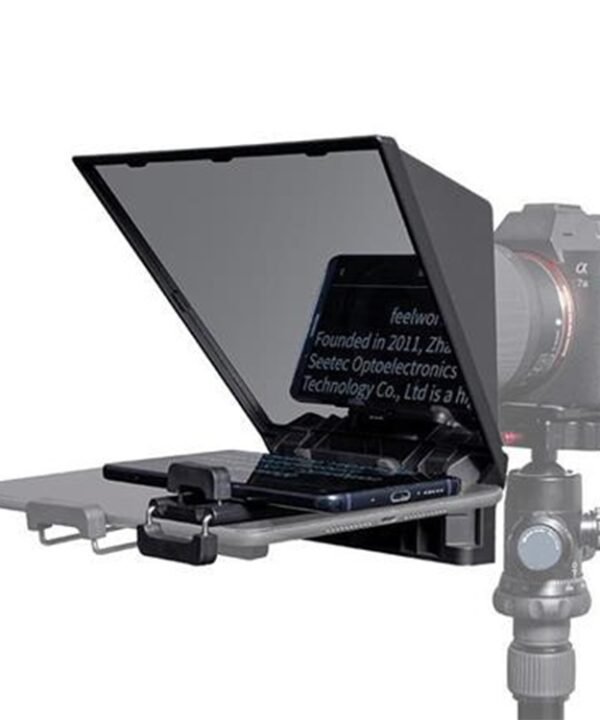 FEELWORLD TP2 Portable Teleprompter with Bluetooth Remote Control Lens Adapter Ring For SLR Camera