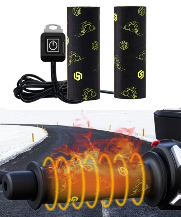 WUPP CS-974B1 Motorcycle Modified Hook and Loop Fastener Intelligent Electric Heating Hand Cover Heated Grip with Three Gear Temperature Control