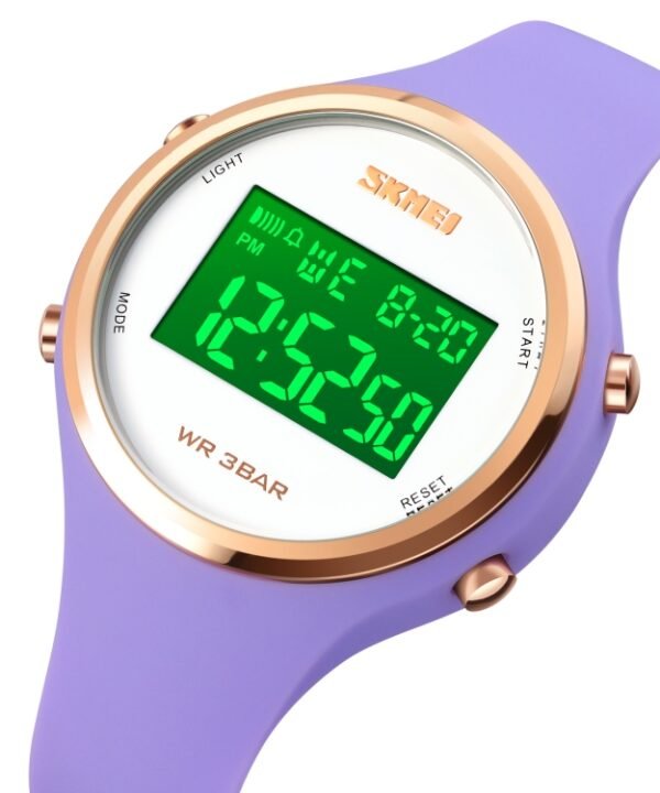 SKMEI 1720 Round Dial LED Digital Display Luminous Silicone Strap Electronic Watch