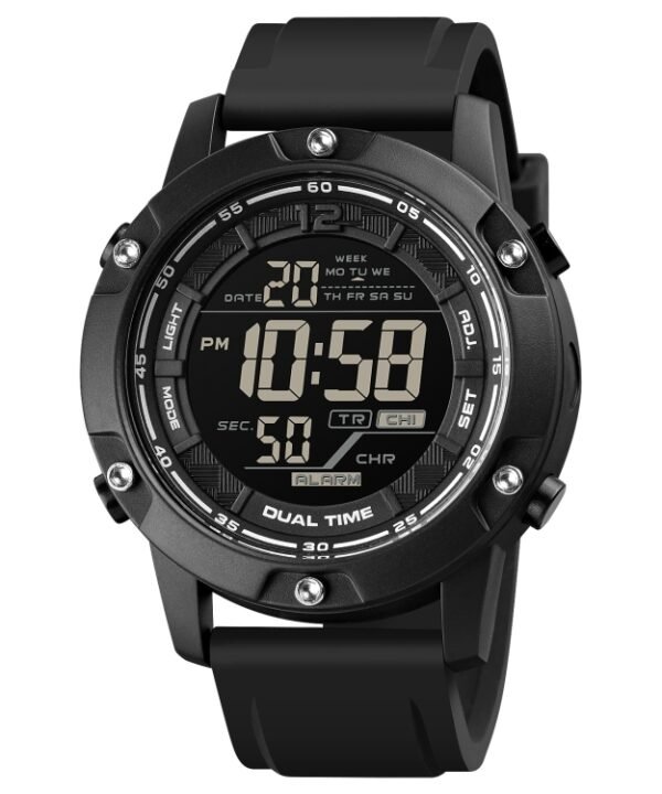 SKMEI 1762 Triplicate Round LED Dual Time Digital Display Waterproof Luminous Electronic Watch, SKMEI 1762