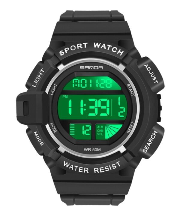 SANDA 2106 LED Digital Display Luminous Alarm Clock Men Outdoor Sports Electronic Watch